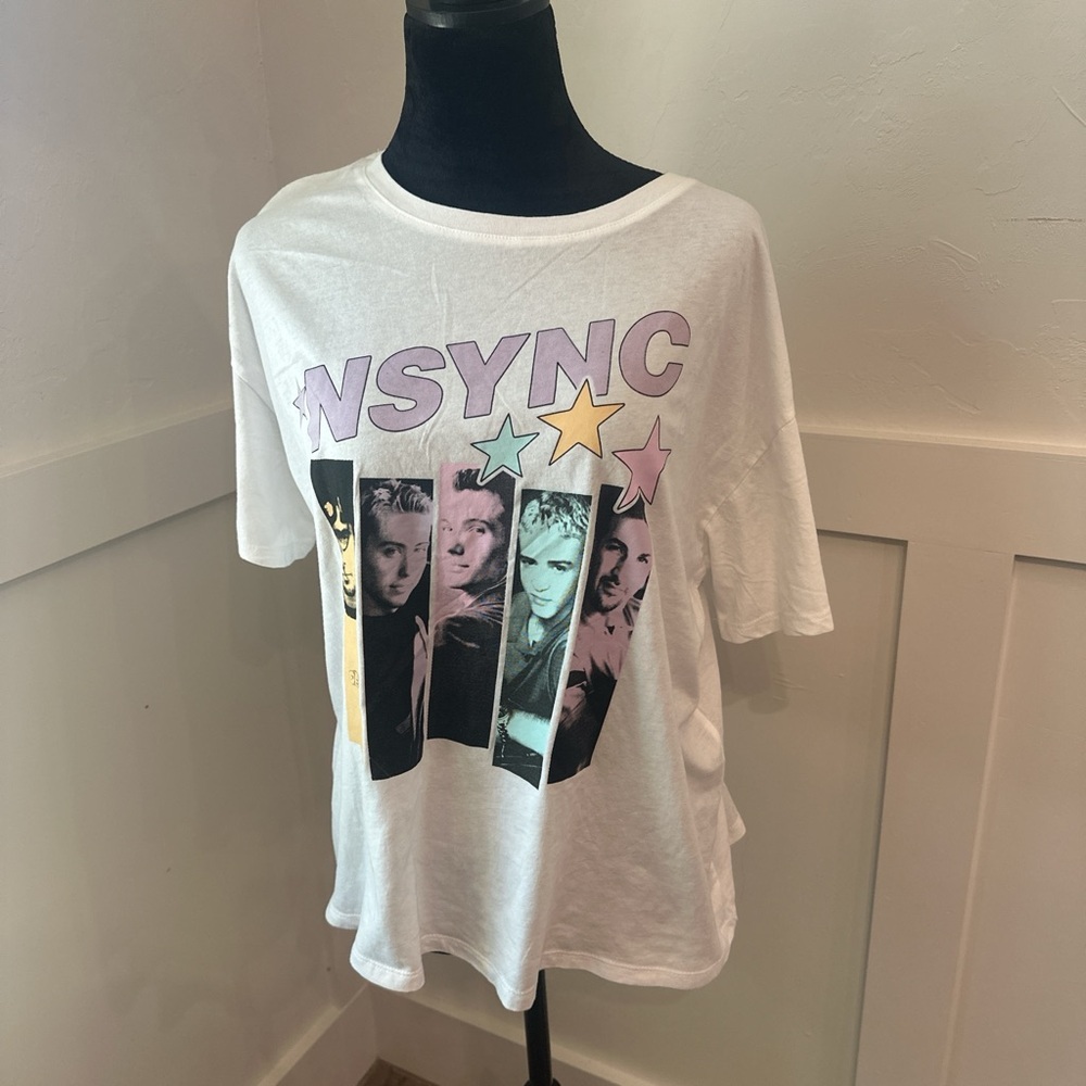 White Short Sleeve‎ Tee NSYNC Design